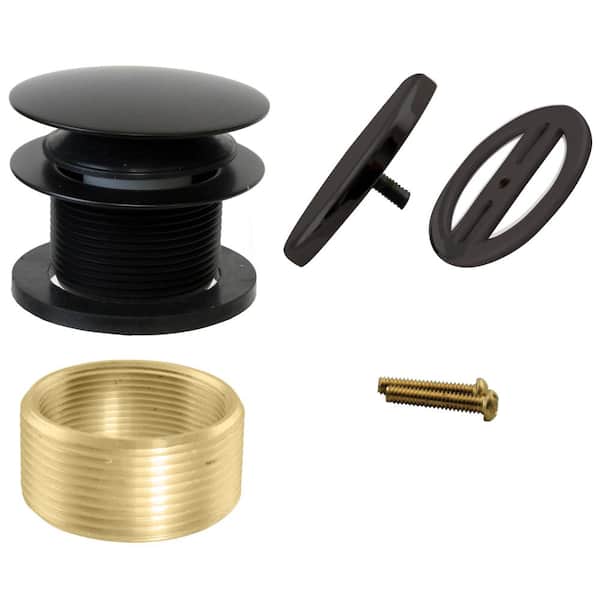 Illusionary Universal Tip-Toe Bath Tub Trim Set with Adapter Bushing, Matte Black