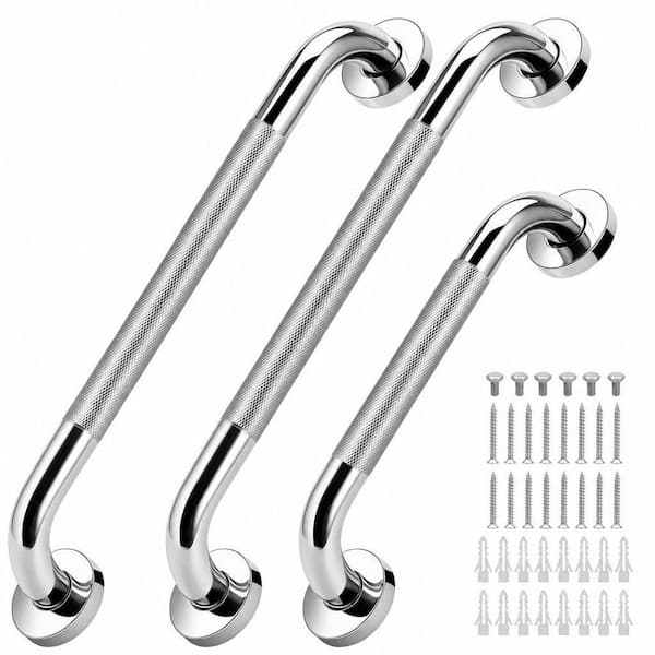 16.5 in. and 12.5 in. Stainless Steel Grab Bars for Bathroom, Bath Assist Handles for Handicap Elderly Injury Pregnant