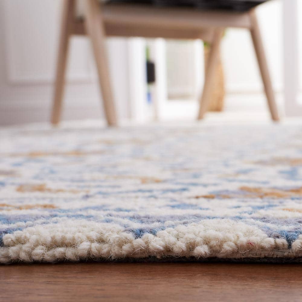 Reyna Ivory Floral Hand-Hooked Wool Area Rug, 10' x 14'