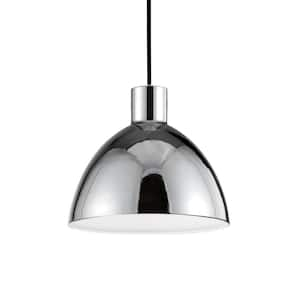 Chroma 12 in. 1 Light 13-Watt Chrome Integrated LED Pendant Light