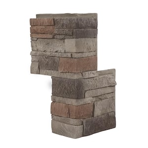 Stacked Stone Kenai 24 in. x 12 in. Faux Stone Siding Outside Corner Panel