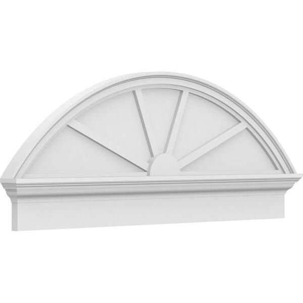 Ekena Millwork 2-3/4 in. x 48 in. x 18-7/8 in. Segment Arch 4-Spoke Architectural Grade PVC Combination Pediment Moulding