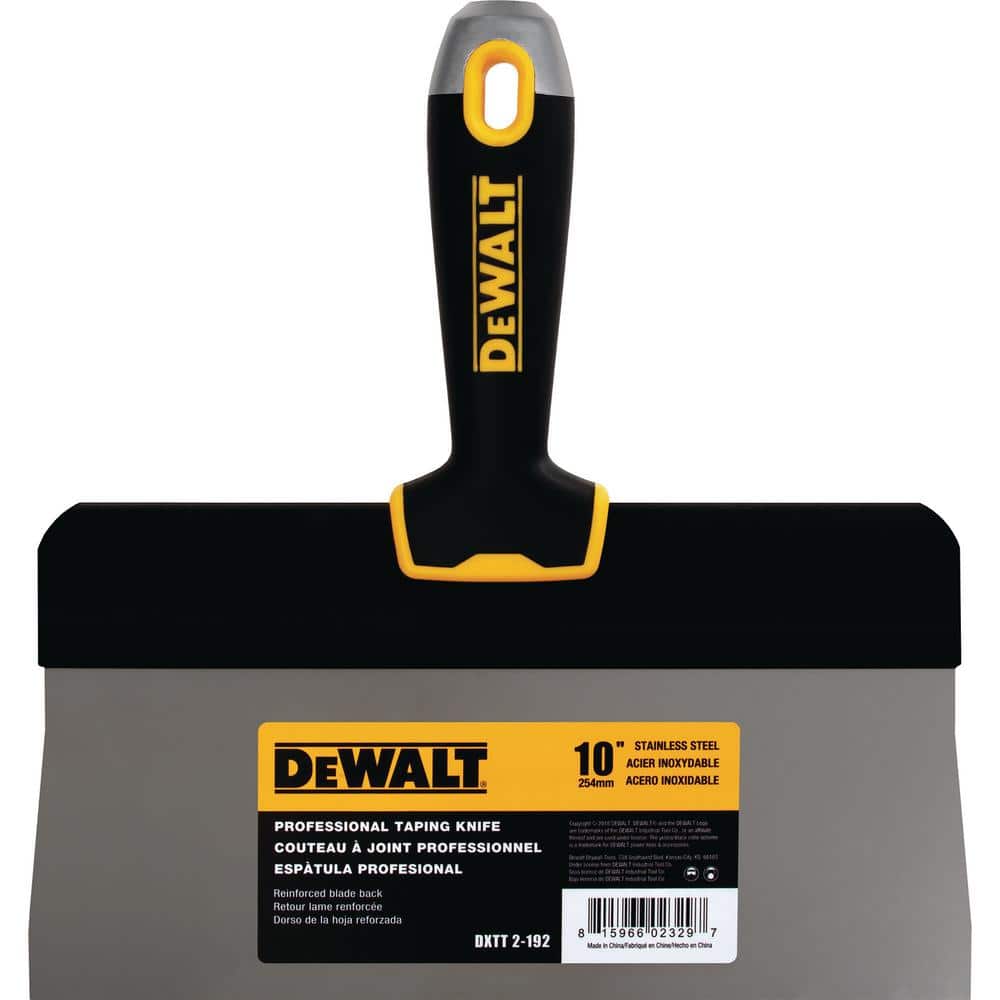 DEWALT 10 in. Stainless Steel Big Back Taping Knife with Soft Grip Handle  DXTT 2-192 The Home Depot
