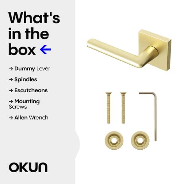 Okun Mirra Metal Brushed Champagne Gold Dummy Door Handle with