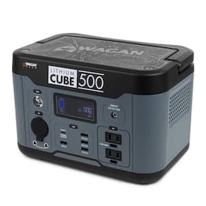 500-Watt Lithium Cube 500 Push Bottom Start Portable Power Station