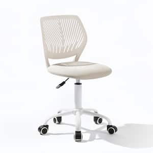 Carnation Fabric Ergonomic Swivel Task Chair in Verita Beige with Adjustable Height and Breathable Back Support for Teen