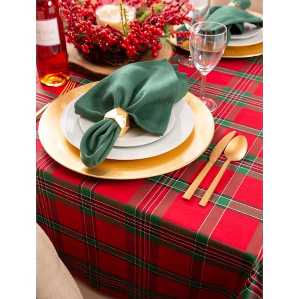 Food Network Frosted Juniper Christmas Tablecloth 60" X 102" 