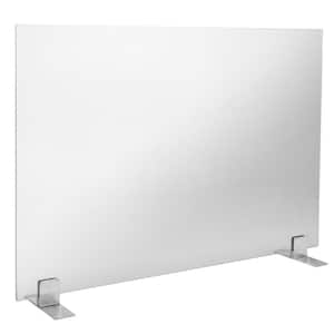 36 in. x 26 in. Single-Panel Freestanding Tempered Glass Fireplace Screen