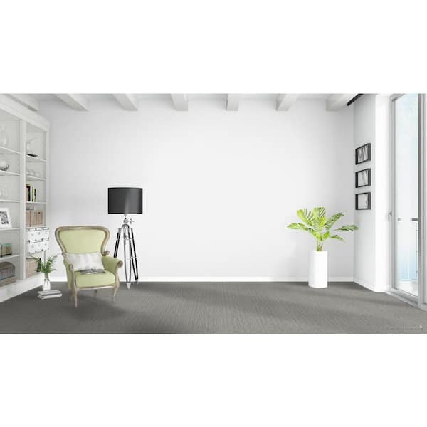 High Castle - Noble - Gray 45 oz. SD Polyester Pattern Installed Carpet