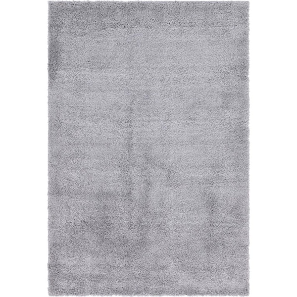 Unique Loom Davos Shag Sterling Gray 7 ft. x 10 ft. Area Rug