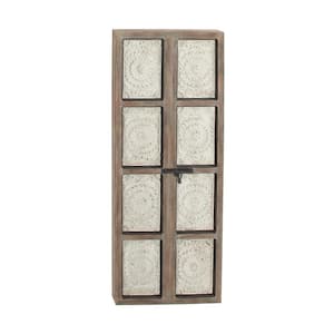 66 in. x 27 in. Farmhouse Brown Wood and Metal decorative Wall Panel