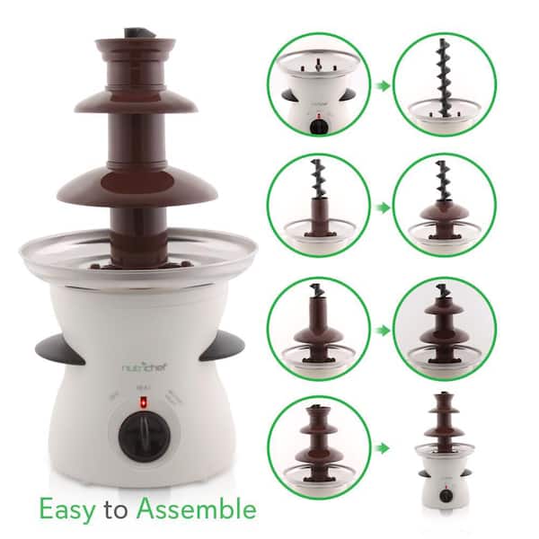 GorillaRock Chocolate Fondue Machine | Stainless Steel Professional Melter with Water-Heating System | Manual Control | 2 Tanks