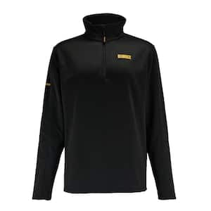 Jonesboro Men's Large Black Polyester Stretch 1/4-Zip Light-Weight Pullover with Funnel Neck Collar