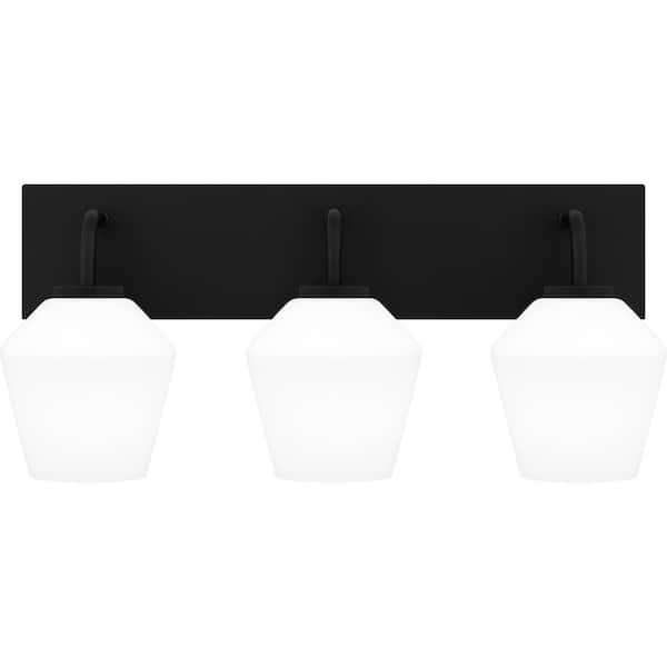 Quoizel Nielson 21.25 in. 3 Light Matte Black Vanity Light