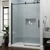 Delta Exuma 60 in. W x 76 in. H Frameless Sliding Shower Door in Matte ...