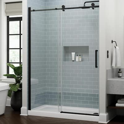 Matte Black Shower Doors Showers, Home Depot Bathtub Glass Doors Installation