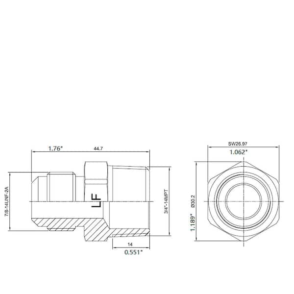 5/8 in. Flare x 3/4 in. MIP Brass Adapter Fitting