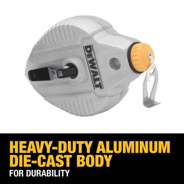 DEWALT 100 ft. Cast Aluminum Chalk Reel with Red Chalk