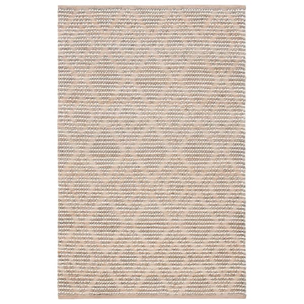 Natura 4 ft. x 6 ft. Natural/Gray Diamond Striped Area Rug