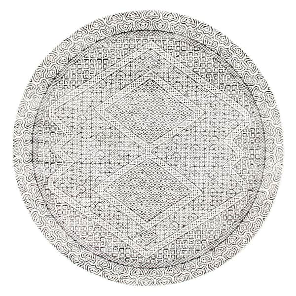 Home Decorators Collection Mozaik Tribal Light Gray 6 ft. Round Area Rug