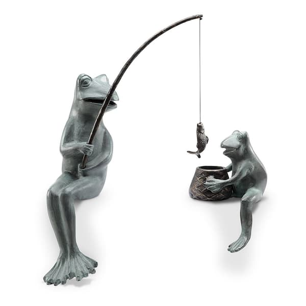Unbranded Fishing Frog Family Garden Statue