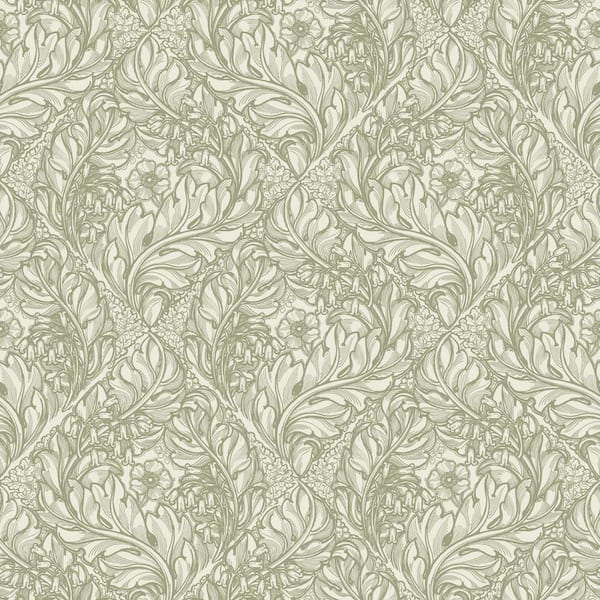 Llewelyn-Bowen off the Wall Olive Green Floral Rambleicious Matte Finish Non-pasted Non-woven Wallpaper Sample