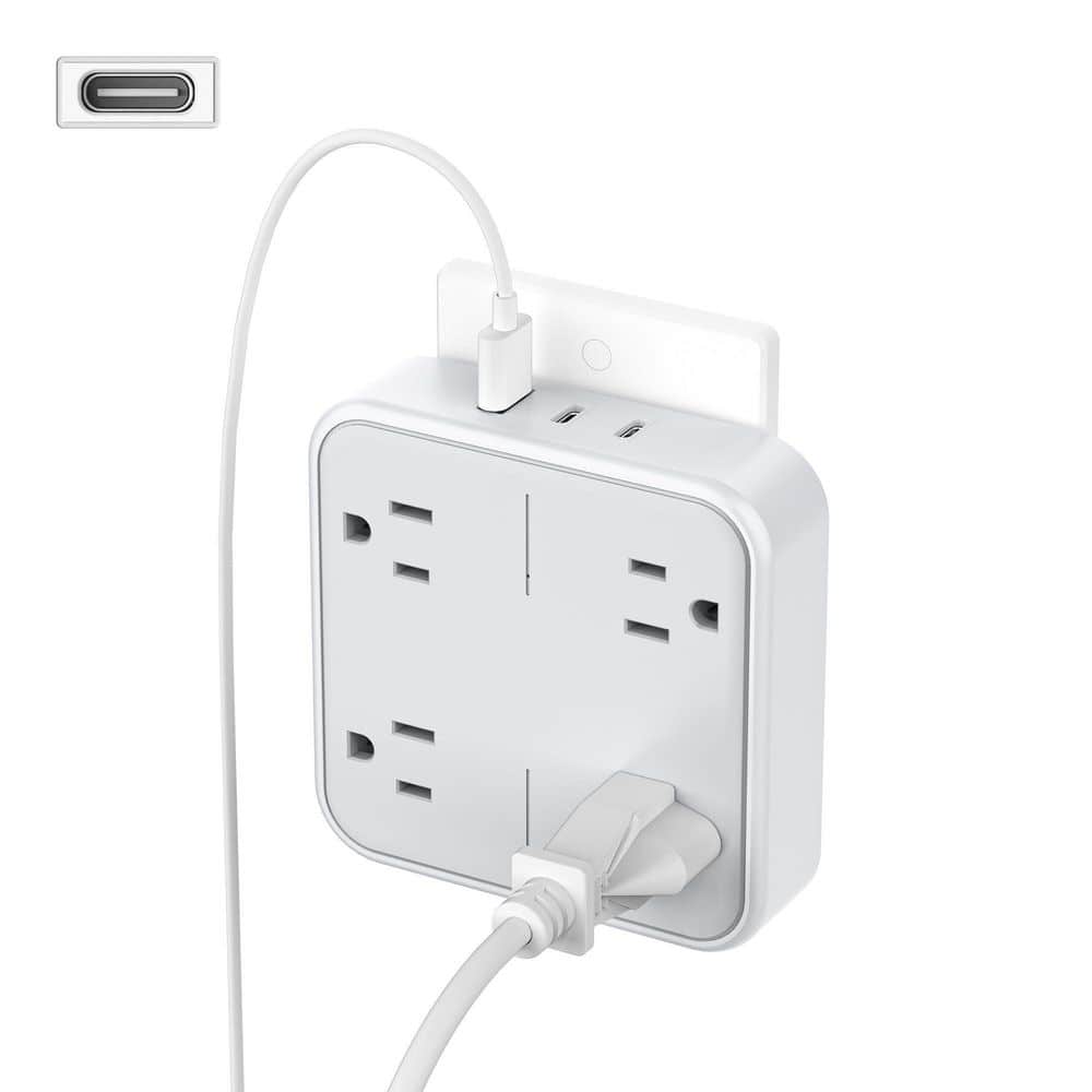 4-Outlet Splitter 3 USB Wall Charging Ports (2 USB C), Wide Spaced Multiple Expander Surge Protector for Office, Home price history on PriceWatchPro