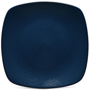 Colorscapes Navy-on-Navy Swirl 11.75 in. (Blue) Porcelain Square Platter