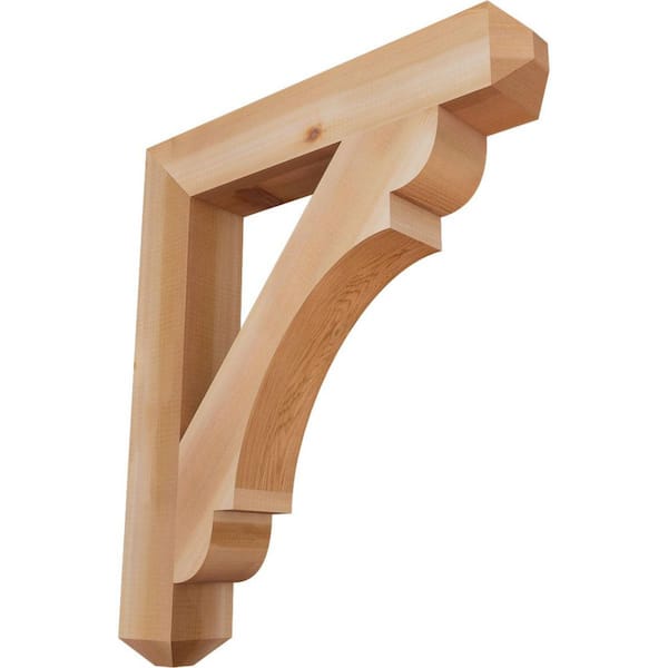 Ekena Millwork 3.5 in. x 28 in. x 24 in. Western Red Cedar Olympic Craftsman Smooth Bracket