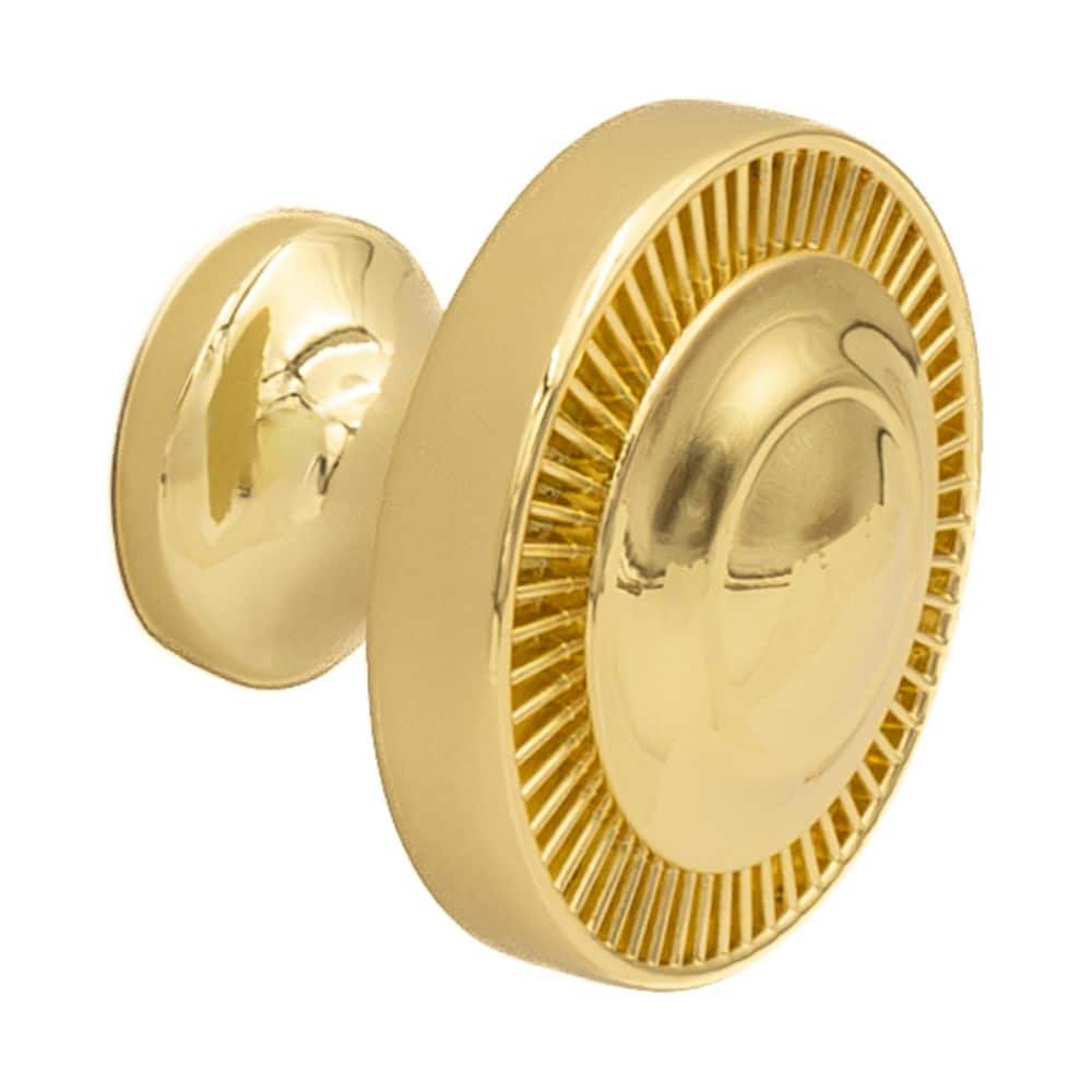 5-Pack Minted 1-1/2 in. (38 mm) Traditional Polished Gold Round Cabinet Knob price history on PriceWatchPro