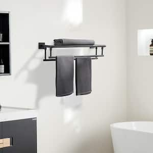 24 in. Bathroom Wall Mounted Double Tier Towel Rack with Double Towel Bar Stainless Steel in Oil Rubbed Bronze