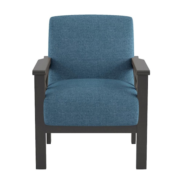 EVERGLADE HOME Savion Blue Textured Upholstery Solid Wood Frame Accent Chair