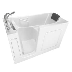 Gelcoat Premium Series 60 in. + 30 in. Walk-In Soaking Bathtub with Left Hand Drain in White