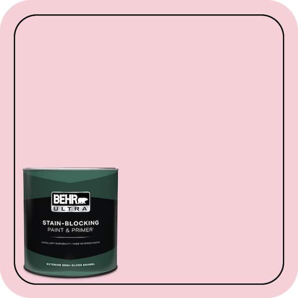 BEHR ULTRA 1 qt. #120C-1 April Blush Semi-Gloss Enamel Exterior Paint & Primer