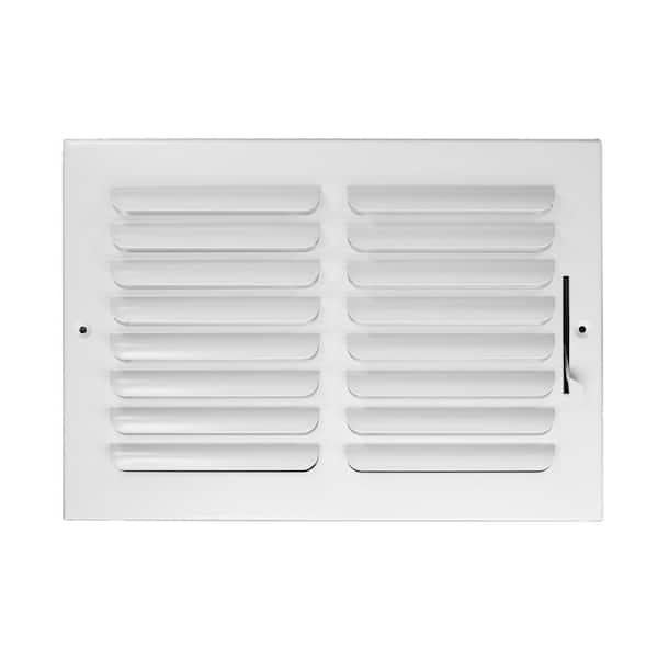 Venti Air 12 in W x 6 in H Steel for Ceiling or Sidewall White 1-Way Curve Blade Register