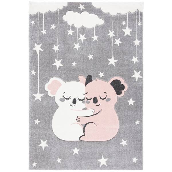 Carousel Kids 2 ft. x 3 ft. Gray/Ivory Stars Area Rug