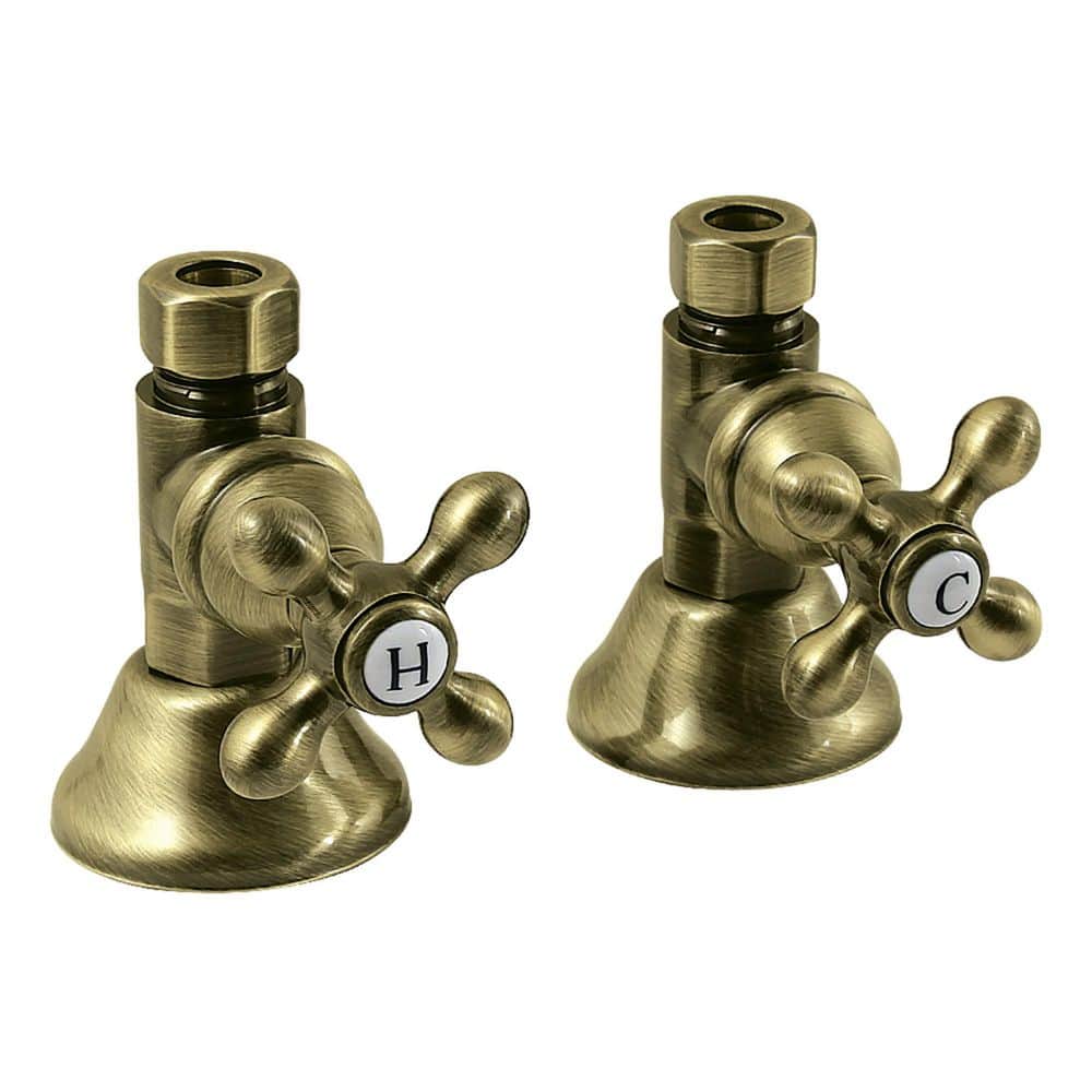 Trimscape 1/2 in. NPT (FIP) x 1/2 in. Compression Brass Straight Shut Off Valve in Antique Brass price history on PriceWatchPro