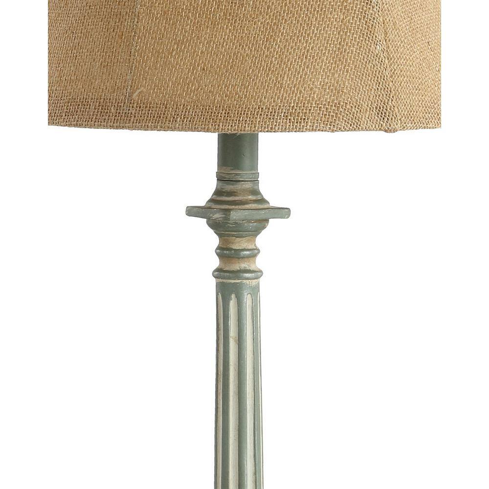 Antique Blue and Brown Traditional Table Lamp Set