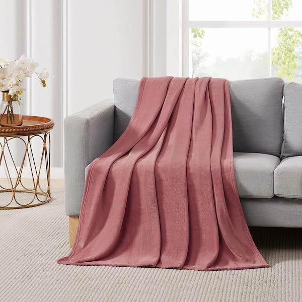 Unbranded Ultra Plush Polyester Dusty Rose 50 x 70 Throw