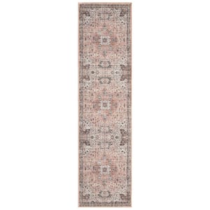 Callaghan Esther Coral 2 ft. x 7 ft. Medallion Machine Washable Area Rug