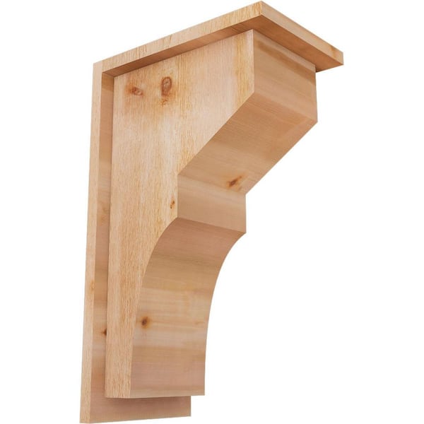 Ekena Millwork 8 in. x 12 in. x 20 in. Monterey Rough Sawn Western Red Cedar Corbel with Backplate