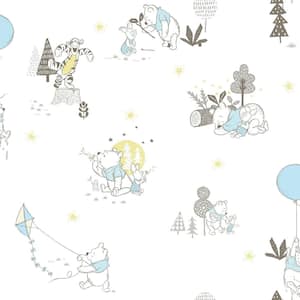 Disney Winnie The Pooh Playmates Blue Peel and Stick Wallpaper (Covers 28.18 sq. ft.)