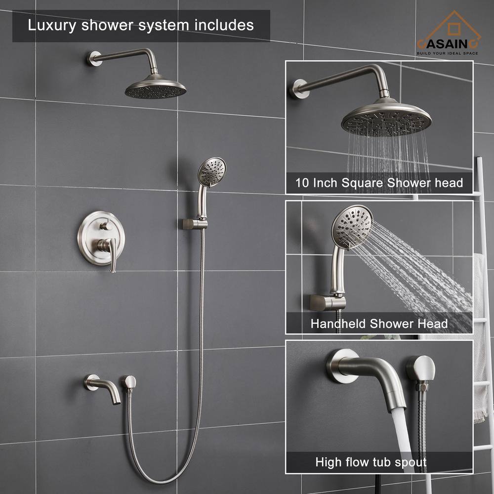 Brushed Nickel Multi-Head Wall Mounted Shower System