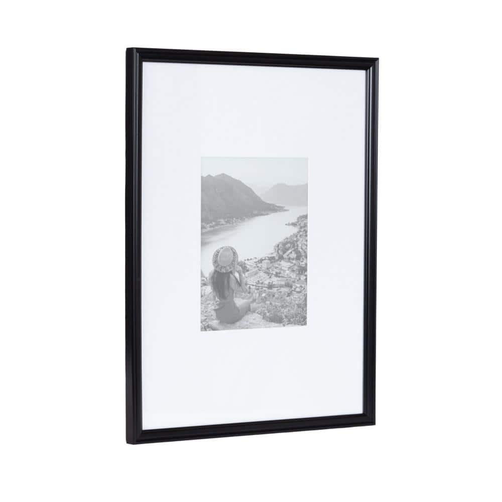 Black Polystyrene 16x20 Picture Frame Set with Glass Cover
