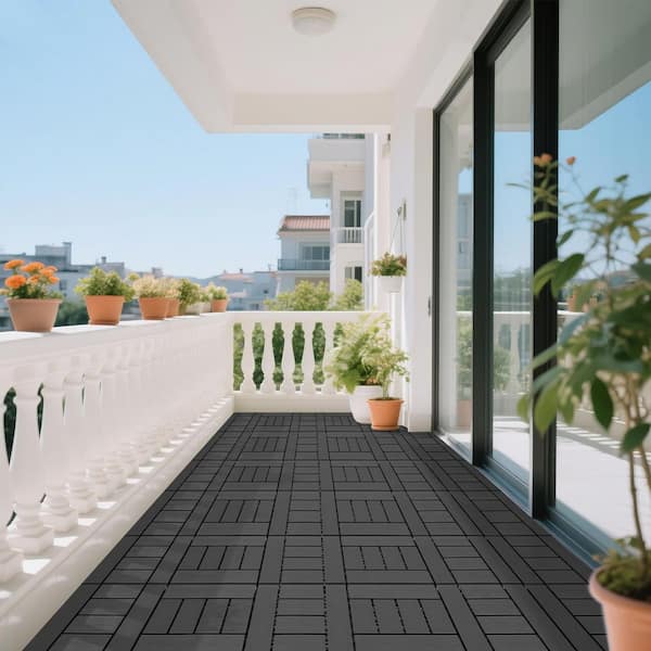 オレンジ プラスチック インターロッキングタイル44枚 1 ft. x 1 ft. Plastic Interlocking Decking Tiles 44-Pack of