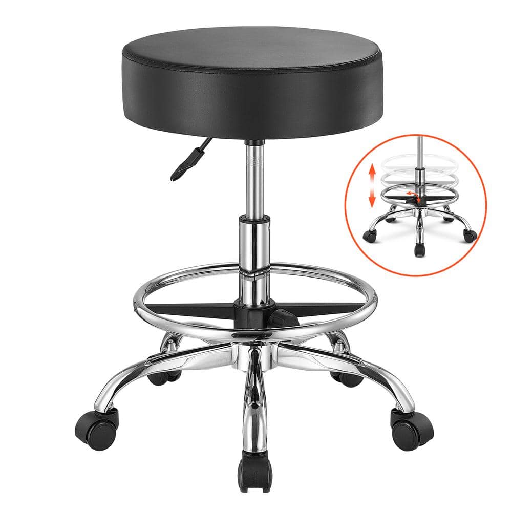 Stool With Rocker Bottom VEVOR Rolling Stool with Foot Rest, 450 LBS. Capacity, Height ...