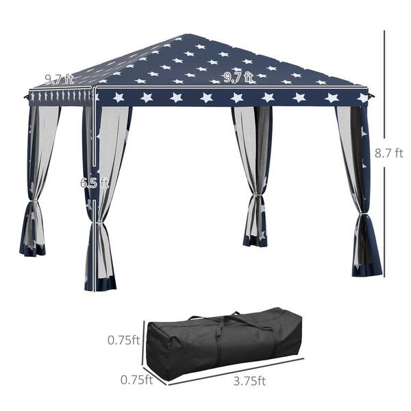 Otryad 10 ft. x 10 ft. Star Pattern Pop Up Canopy Tent with