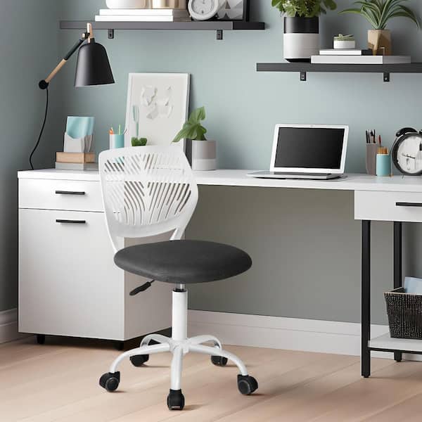 Carnation Mesh Adjustable Height Ergonomic Office Chair in Ash Grey with Breathable Back Swivel Study Chair