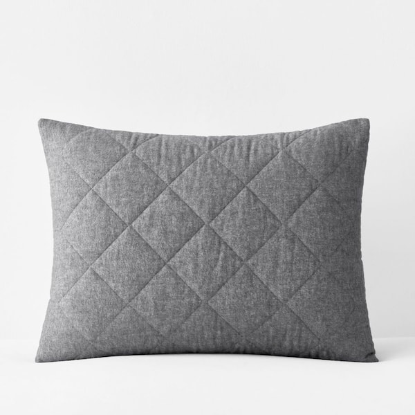 The Company Store Legends Hotel Bromley Velvet Flannel (Yarn-Dyed) Smoke Cotton Standard Sham