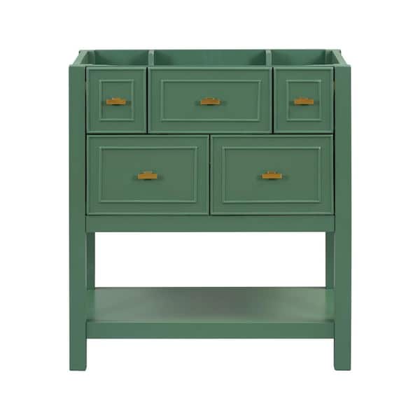 Boosicavelly 29.56 in. W x 17.79 in. D x 33.00 in. H Bath Vanity Cabinet without Top in Green